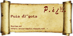 Puia Ágota névjegykártya